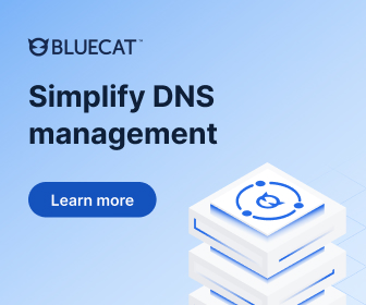 Clickable website banner that encourages users to learn more about how they can "Simplify DNS management."