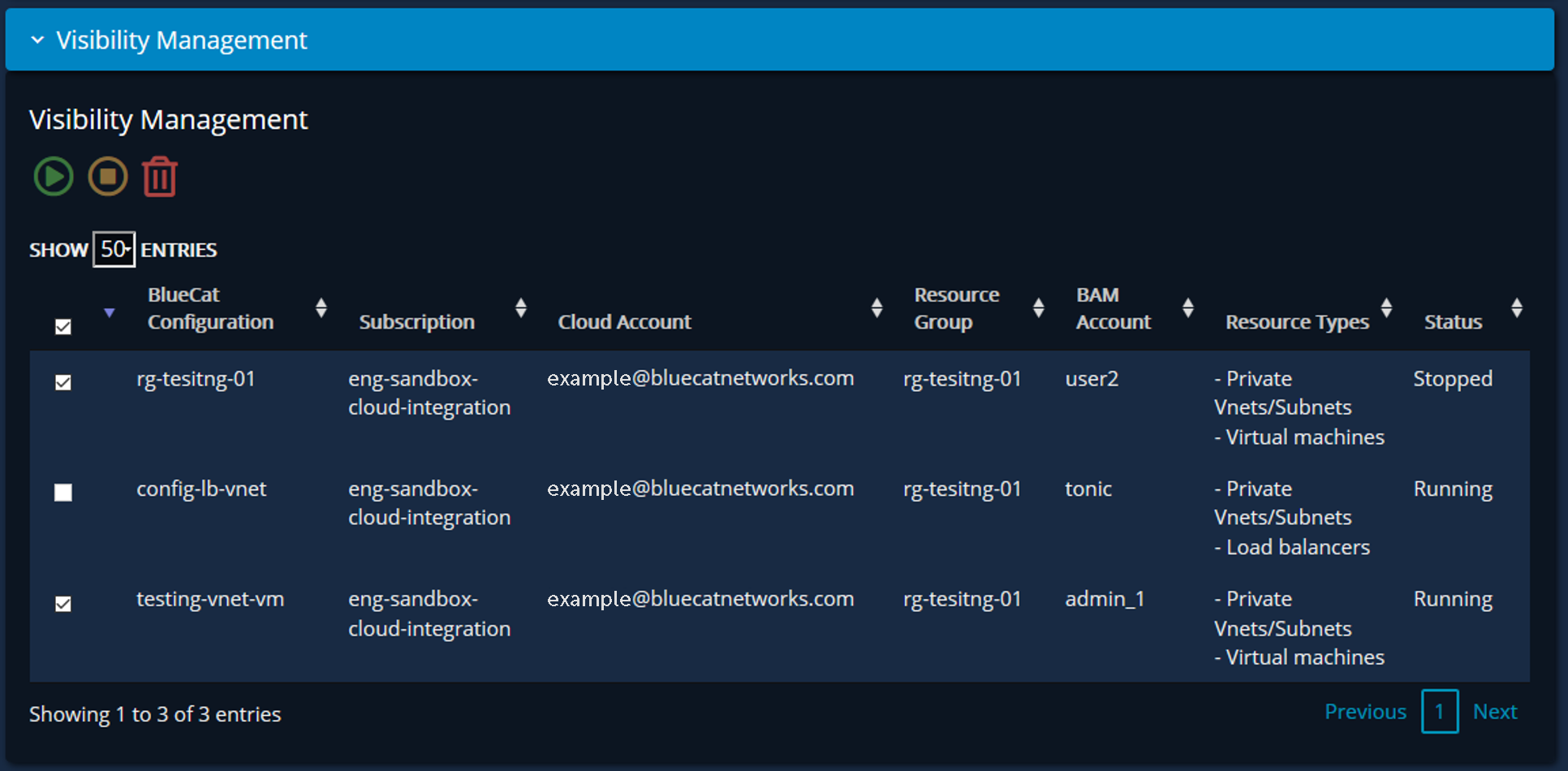 Screenshot of BlueCat Cloud Discovery and Visibility workflow in Azure