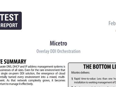 Tolly Test Report Micetro cover page