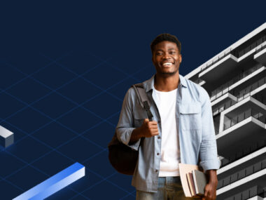 Image of college or university student to highlight how educational and government institutions can benefit from reliable and secure networks with unified DDI. solutions