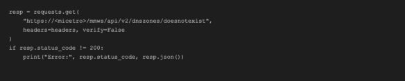 Python code snippet making an HTTPS GET request and printing an error message for non-200 responses